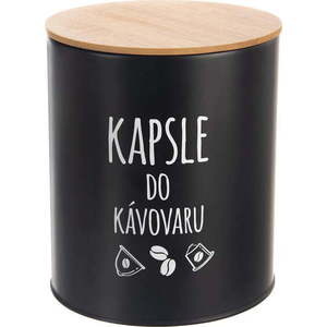 Černá dóza na kávové kapsle – Orion obraz