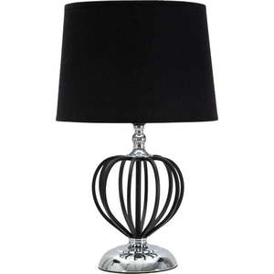 Stolní lampa s textilním stínidlem v černo-stříbrné barvě (výška 44, 5 cm) Darky – Mauro Ferretti obraz