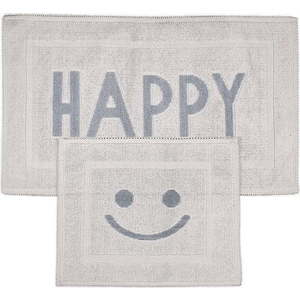Světle šedé koupelnové předložky v sadě 2 ks 60x100 cm Happy – Foutastic obraz