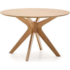 Kulatý jídelní stůl s deskou v dubovém dekoru ø 120 cm Naanim – Kave Home obraz