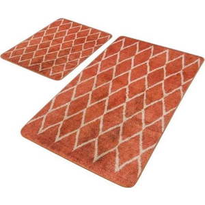 Sametové koupelnové předložky v terakotové barvě v sadě 2 ks 60x100 cm – Mila Home obraz