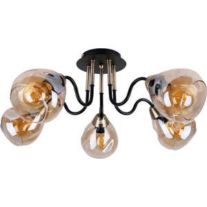 Stropní svítidlo se skleněným stínidlem v černo-zlaté barvě Unica – Candellux Lighting obraz