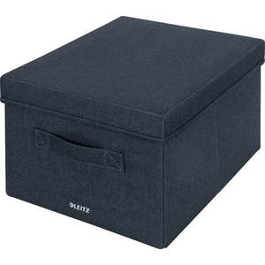 Tmavě šedé látkové úložné boxy v sadě 2 ks s víkem 28.5x38x20 cm – Leitz obraz