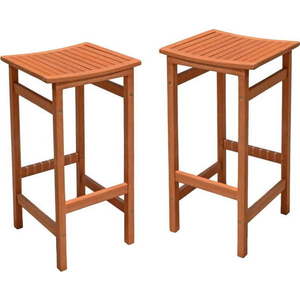 Hnědé dřevěné zahradní barové židle v sadě 2 ks Palmdale – Garden Pleasure obraz