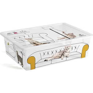 Bílý plastový úložný box s víkem 55x39x16 cm C Box Style – KIS obraz