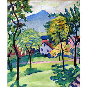 Reprodukce obrazu August Macke - Tegernsee Landscape, 50 x 60 cm obraz