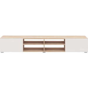 Krémový TV stolek v dekoru dubu 185x31 cm Podium - TemaHome obraz