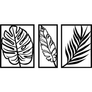 Kovová nástěnná dekorace 80x38 cm Leaf – Wallity obraz