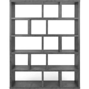 Šedá knihovna v dekoru betonu 150x198 cm Berlin – TemaHome obraz