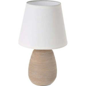 Hnědá keramická stolní lampa s textilním stínidlem (výška 27, 5 cm) – Casa Selección obraz