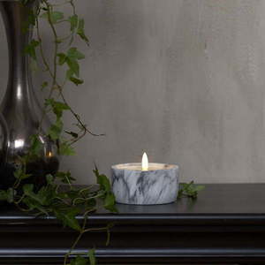Šedo-bílá betonová LED svíčka Star Trading Flamme Marble, výška 7, 5 cm obraz