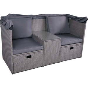 Šedý zahradní lounge set z umělého ratanu pro 2 Saint-Tropez – Garden Pleasure obraz