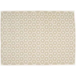 Krémová deka s příměsí vlny 140x180 cm Honey Sand – Pappelina obraz
