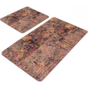 Hnědé sametové koupelnové předložky v sadě 2 ks 60x100 cm – Mila Home obraz