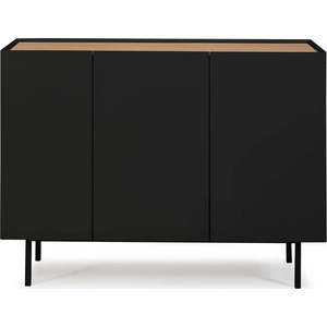Nízká komoda v dekoru dubu v černo-přírodní barvě 110x85 cm Arista – Teulat obraz