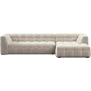 Béžová sametová rohová pohovka Windsor & Co Sofas Vesta, pravý roh obraz