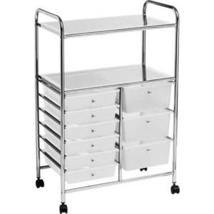 Plastový pojízdný regál v bílo-stříbrné barvě 64x97 cm – Premier Housewares obraz