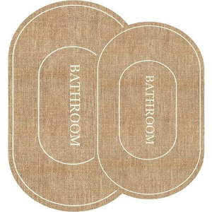 Hnědo-krémové koupelnové předložky v sadě 2 ks 60x90 cm Jute Look – Mila Home obraz