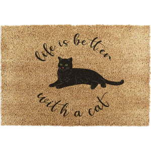 Rohožka z kokosového vlákna 40x60 cm Life Is Better With a Cat – Artsy Doormats obraz