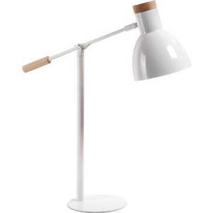 Bílá stolní lampa z bukového dřeva s kovovým stínidlem (výška 54 cm) Tescarle – Kave Home obraz