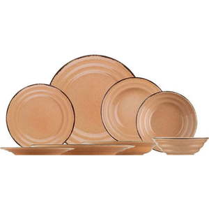 24dílná sada oranžového porcelánového nádobí Kütahya Porselen Basis obraz
