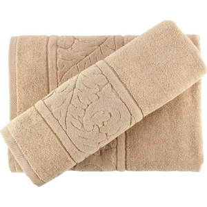 Set béžového bavlněného ručníku a osušky Foutastic Beige obraz