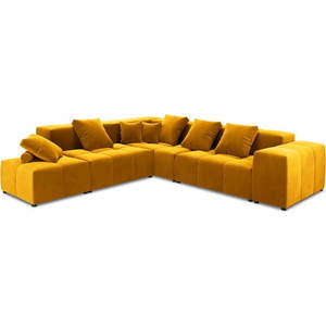 Žlutá sametová rohová pohovka (variabilní) Rome Velvet - Cosmopolitan Design obraz