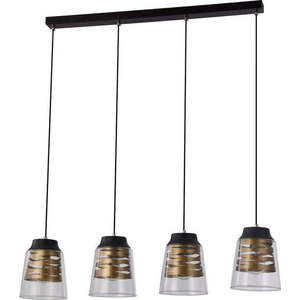Černé závěsné svítidlo se skleněným stínidlem 15.5x84 cm Fresno – Candellux Lighting obraz