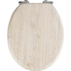 Světlé WC sedátko a snadným zavíráním Wenko Oak, 42, 5 x 35, 5 cm obraz