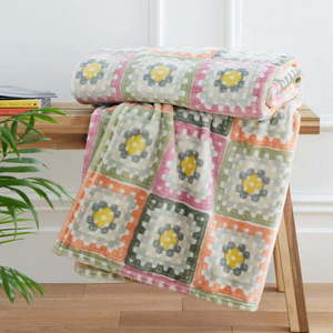 Deka z mikroplyše 130x170 cm Crochet Print Cosy – Catherine Lansfield obraz