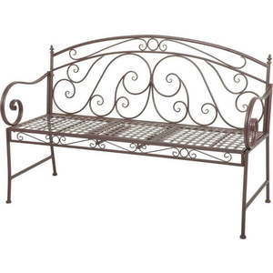 Hnědá kovová zahradní lavice Saket – Garden Pleasure obraz