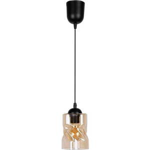 Černé závěsné svítidlo se skleněným stínidlem ø 10 cm Felis – Candellux Lighting obraz