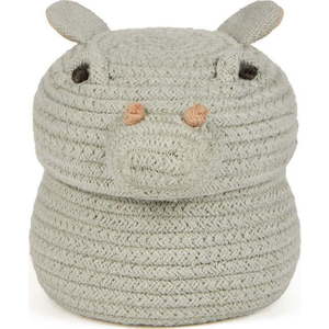 Světle šedý látkový dětský koš na hračky ø 15x15 cm Mini Henry the Hippo – Lorena Canals obraz