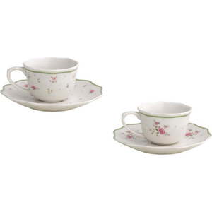Bílé porcelánové šálky v sadě 2 ks na espresso 90 ml Nonna Rosa – Brandani obraz