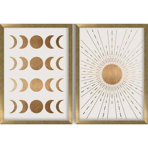 Obrazy v sadě 2 ks 38x53 cm Moon & Sun – Wallity obraz