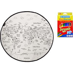 Vybarvovací dětský koberec Butter Kings Colouring World, ø 130 cm obraz