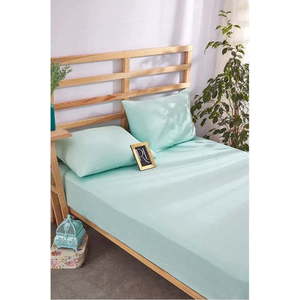 Světle modré napínací bavlněné prostěradlo a povlak na polštář v sadě 180x200 cm – Mila Home obraz
