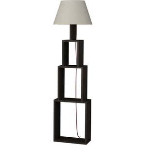 Antracitová volně stojící lampa se světle šedým stínítkem Homitis Tower obraz