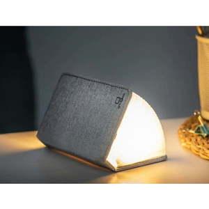 Šedá LED stolní lampa s textilním stínidlem (výška 2, 5 cm) Booklight – Gingko obraz