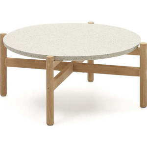 Kulatý zahradní odkládací stolek s terrazzo deskou ø 88, 5 cm Pola – Kave Home obraz