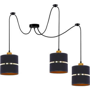 Černé závěsné svítidlo s textilním stínidlem ø 15 cm Assam – Candellux Lighting obraz