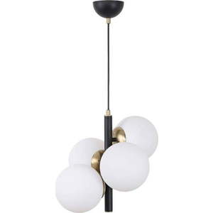 Černo-bílé závěsné svítidlo se skleněným stínidlem ø 15 cm Forte – Squid Lighting obraz