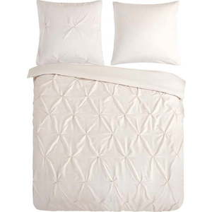 Krémové prodloužené povlečení na dvoulůžko z mikrovlákna 200x220 cm Pure Elegance – Good Morning obraz