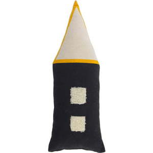 Černo-béžový dětský polštář z organické bavlny Kave Home Nisi, 13 x 35 cm obraz