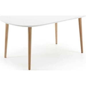 Bílý rozkládací jídelní stůl s bílou deskou 100x160 cm Oqui – Kave Home obraz
