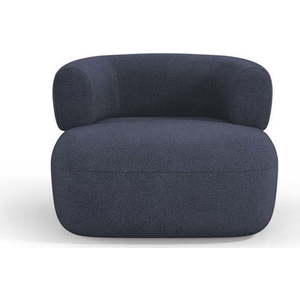 Tmavě modré křeslo z textilie bouclé Jenny – Micadoni Home obraz