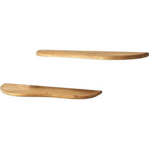 Police z dubového dřeva v přírodní barvě v sadě 2 ks 100 cm Wavy – Kalune Design obraz