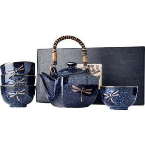 Tmavě modrý čajový set MIJ Dragonfly obraz