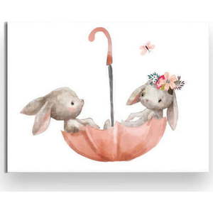 Dětský obrázek 40x30 cm Bunnies – Wallity obraz