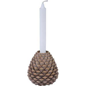 Hnědý svícen ve tvaru šišky Ego Dekor, výška 12 cm obraz